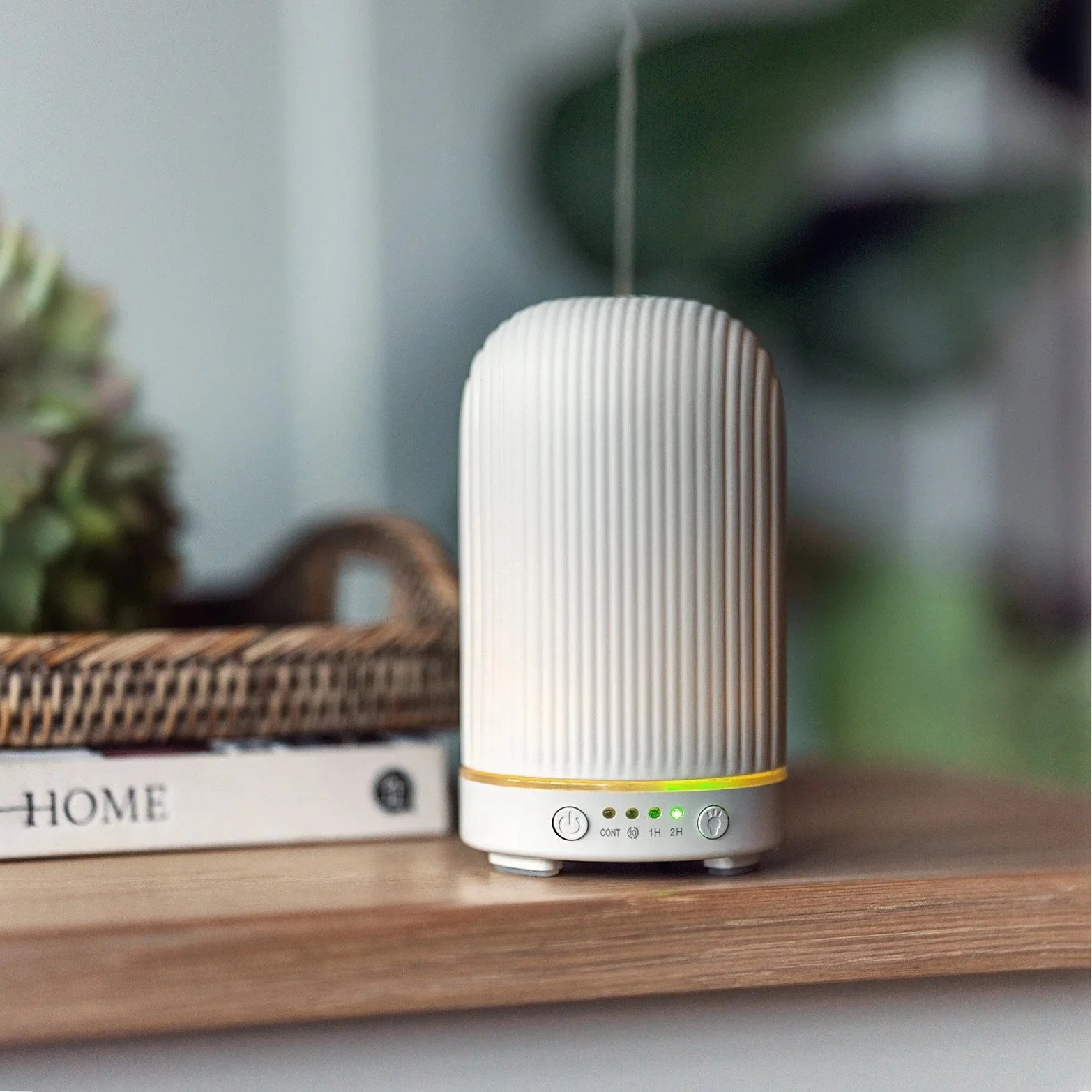 White Ribbed Ceramic Electric Diffuser