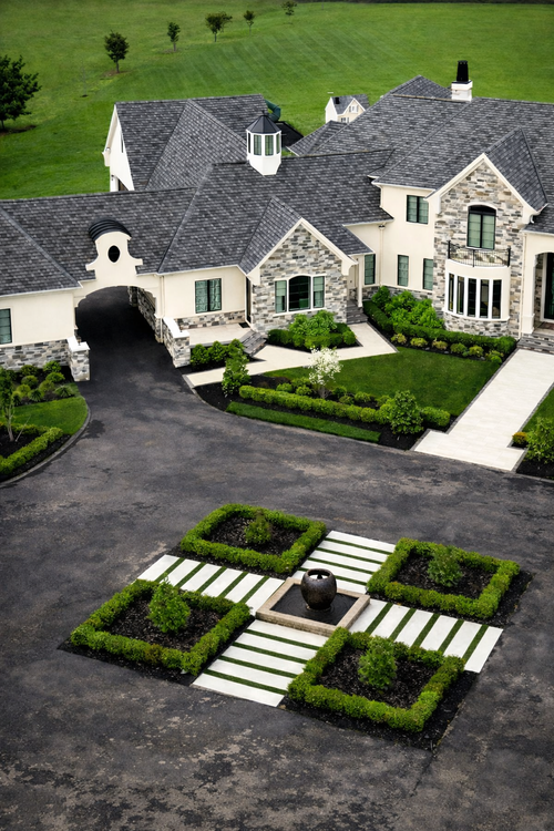 Custom Stamped Concrete - Stepping Stones with Artificial Turf