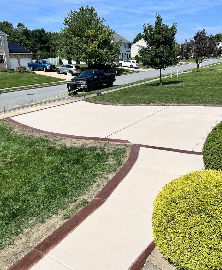 Stamped concrete driveway design Mullica Hill NJ