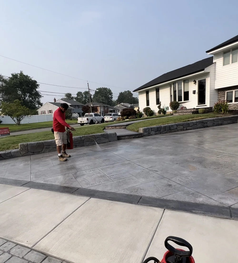 Stamped concrete resealing and maintenance South Jersey