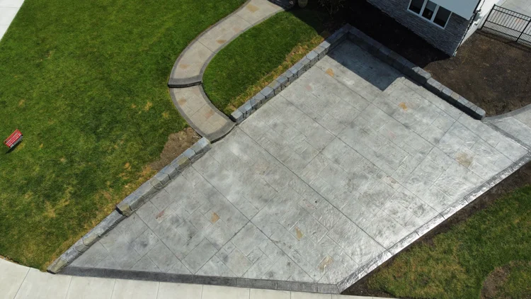 Stamped concrete driveway Patrick Breen Masonry