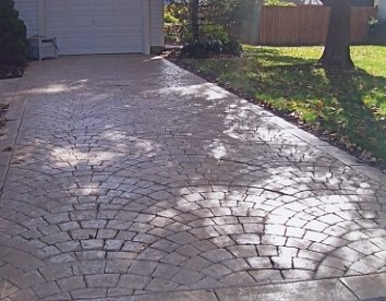 Stamped concrete driveway installation South Jersey