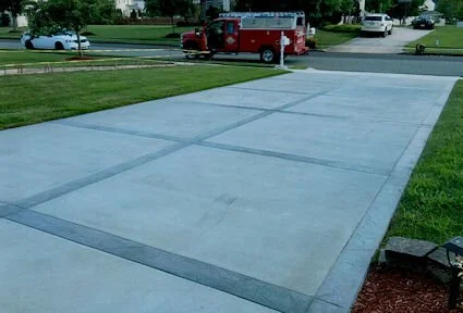 Patterned driveway installation Patrick Breen Concrete