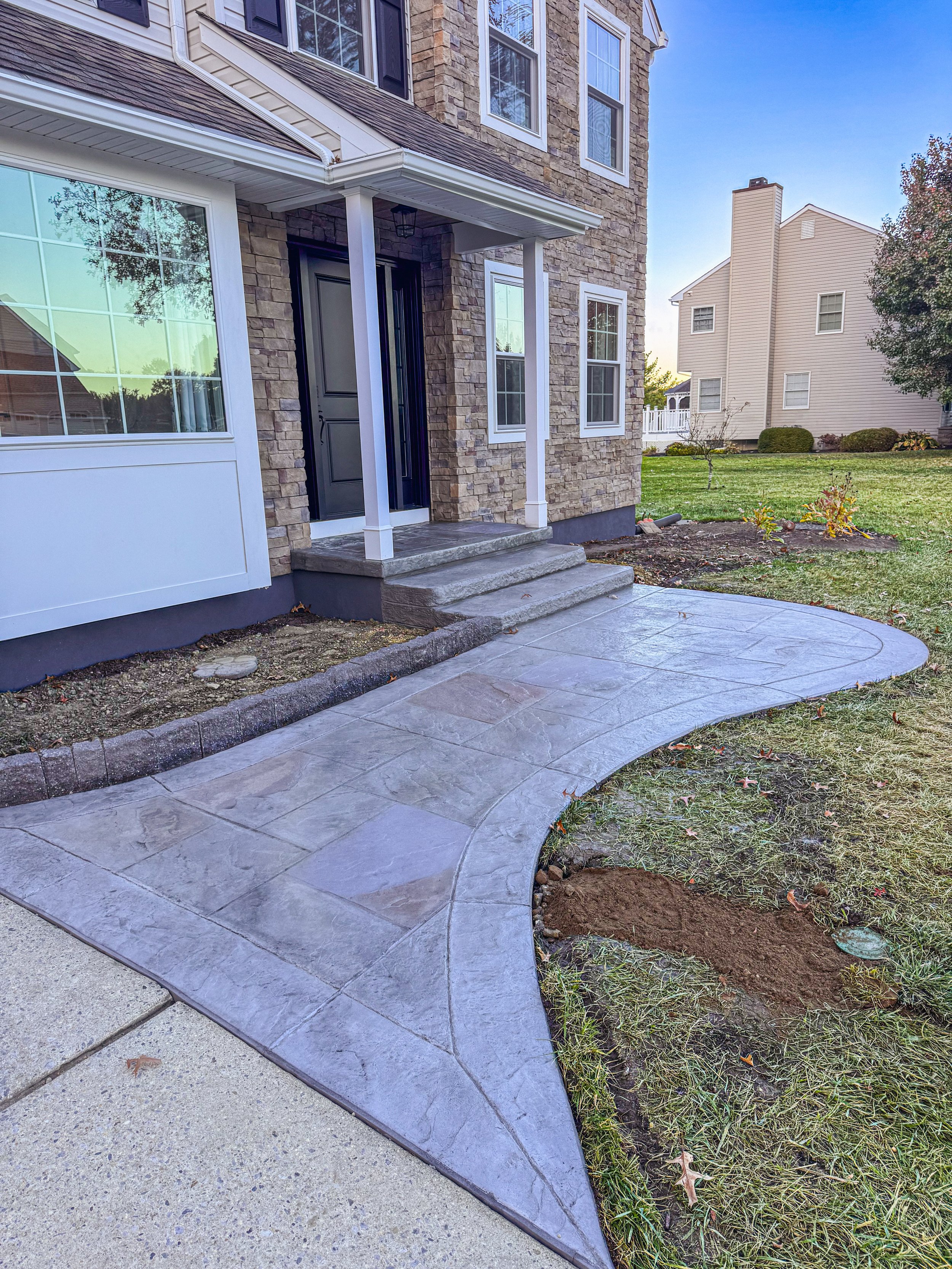 Stamped Concrete Walkway - Patrick Breen Concrete