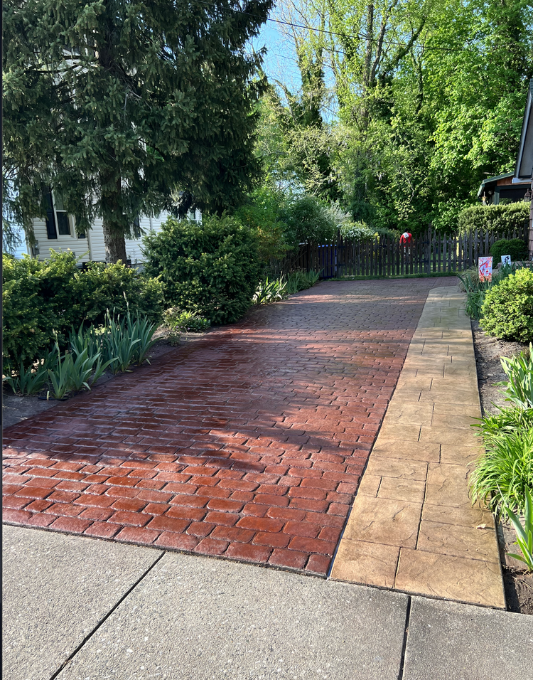 Stamped concrete driveway South Jersey