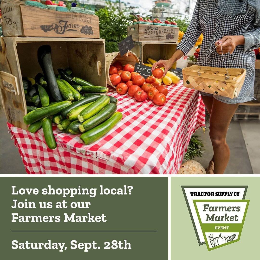 Good afternoon, Upstate!  This Saturday we will be participating in @tractorsupply national farmers market event at the Pickens Tractor Supply Co. from 8:30-3:00.  Join us and other local farmers and vendors to promote shopping and supporting locally
