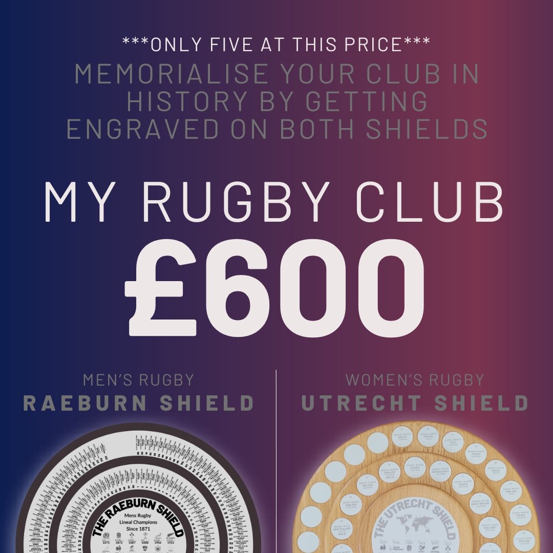 Engrave Your Club’s Name on the Raeburn & Utrecht Shields – Help Build Rugby’s Legacy