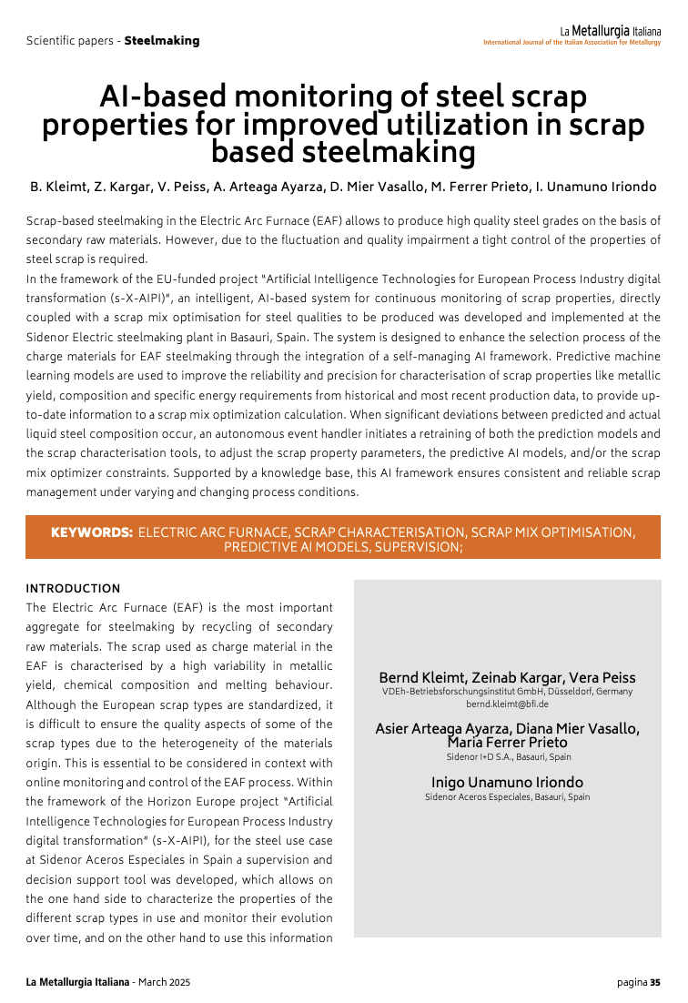 AI-based monitoring of steel scrap properties for improved utilization in scrap based steelmaking