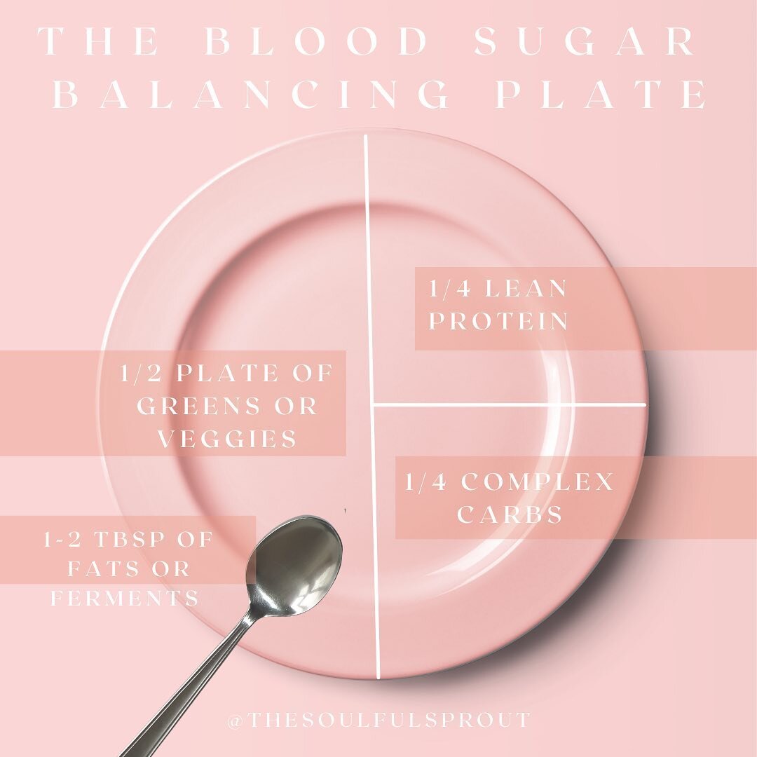 Blood sugar balance is 🔑 to hormone harmony.⁠
⠀⠀⠀⠀⠀⠀⠀⠀⠀⠀⠀⠀⠀⠀⠀⠀⠀⁠
When we eat mixed meals of protein, fat, and fibre (from both starchy and non-starchy sources), our blood sugar has small rises and dips vs. that roller coaster some of us are trying t