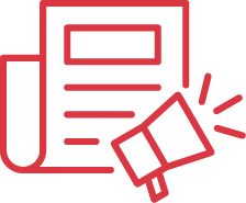 Icon of a newspaper with a megaphone