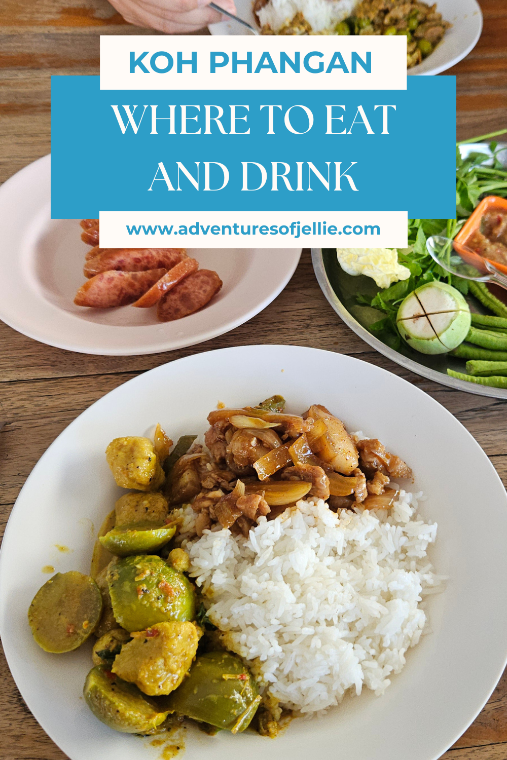 Pinterest pin for the Adventures of Jellie article - Koh Phangan - Where to eat and drink?