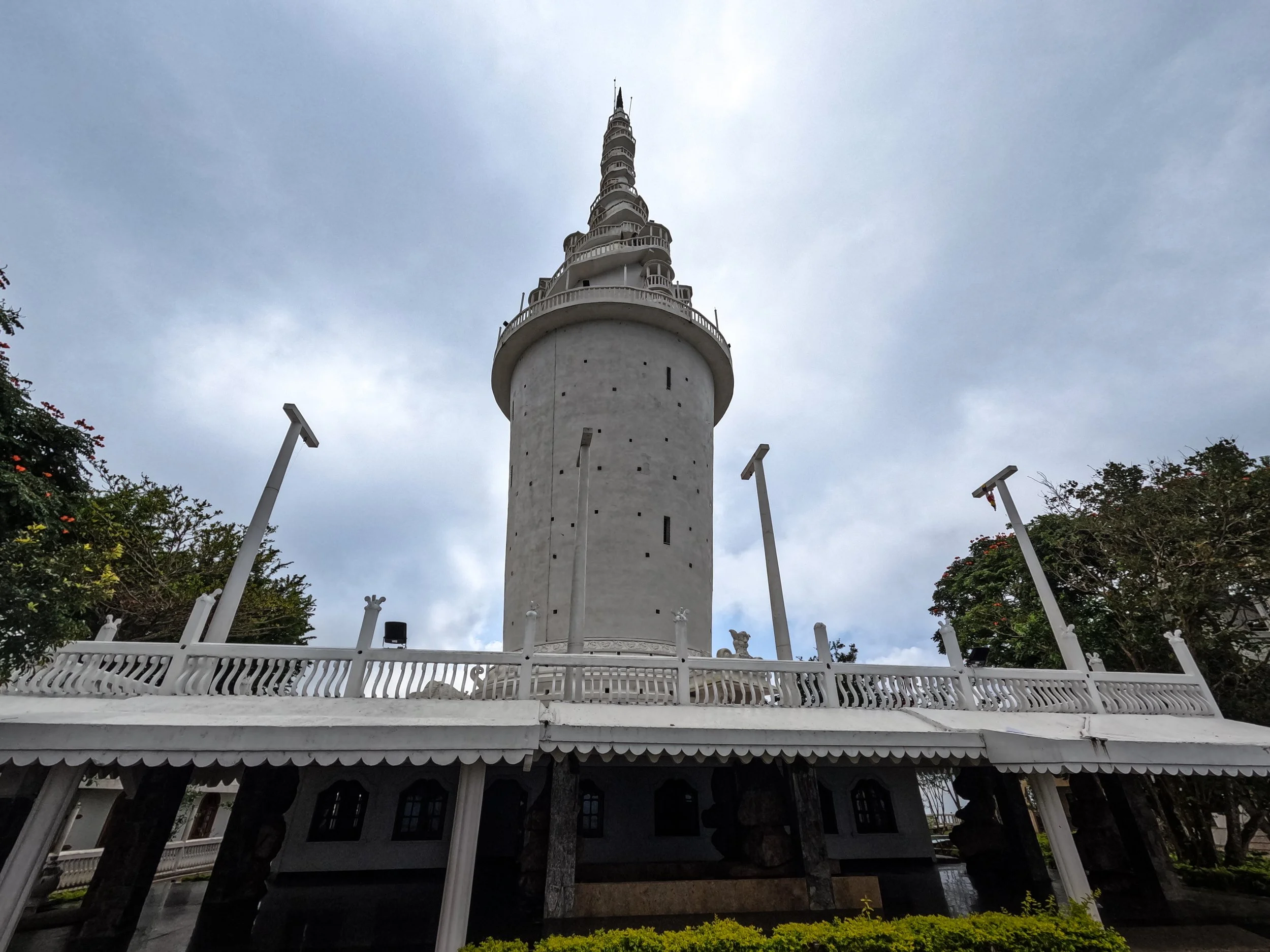 A view from the base of the Ambuluwawa Tower in Gampola, Sri Lanka.