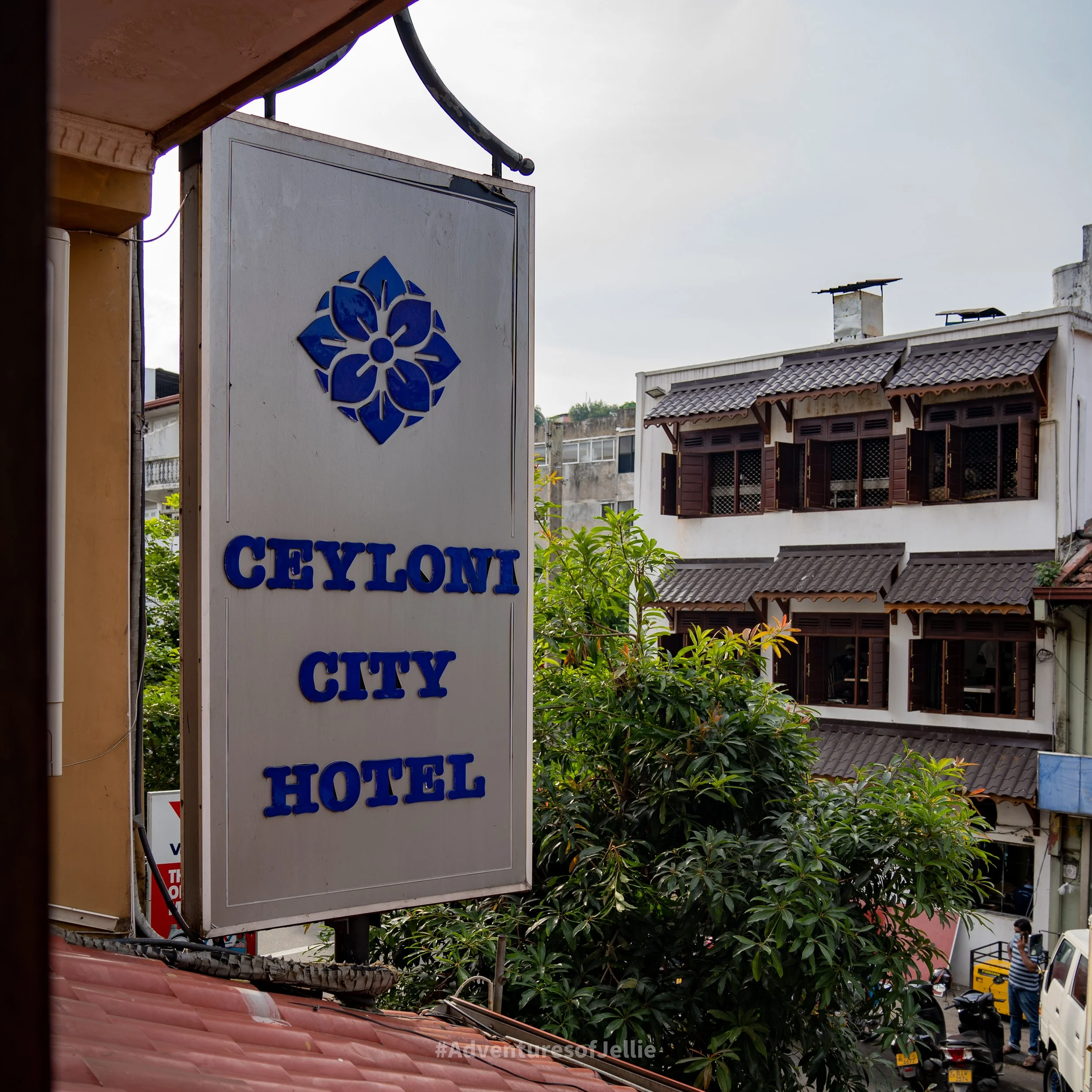 The signage for Ceyloni City Hotel, Kandy Sri Lanka