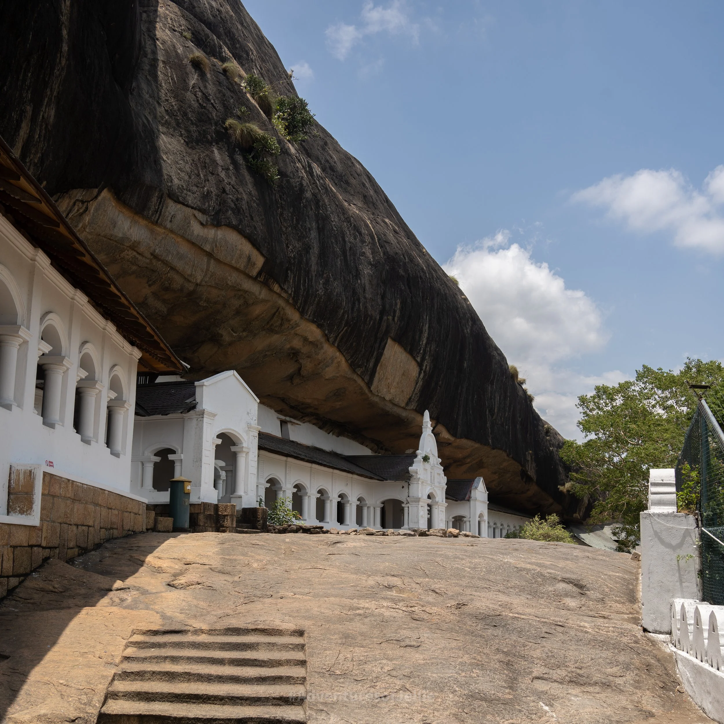 The temple grounds of the Dambulla Royal Cave Temple