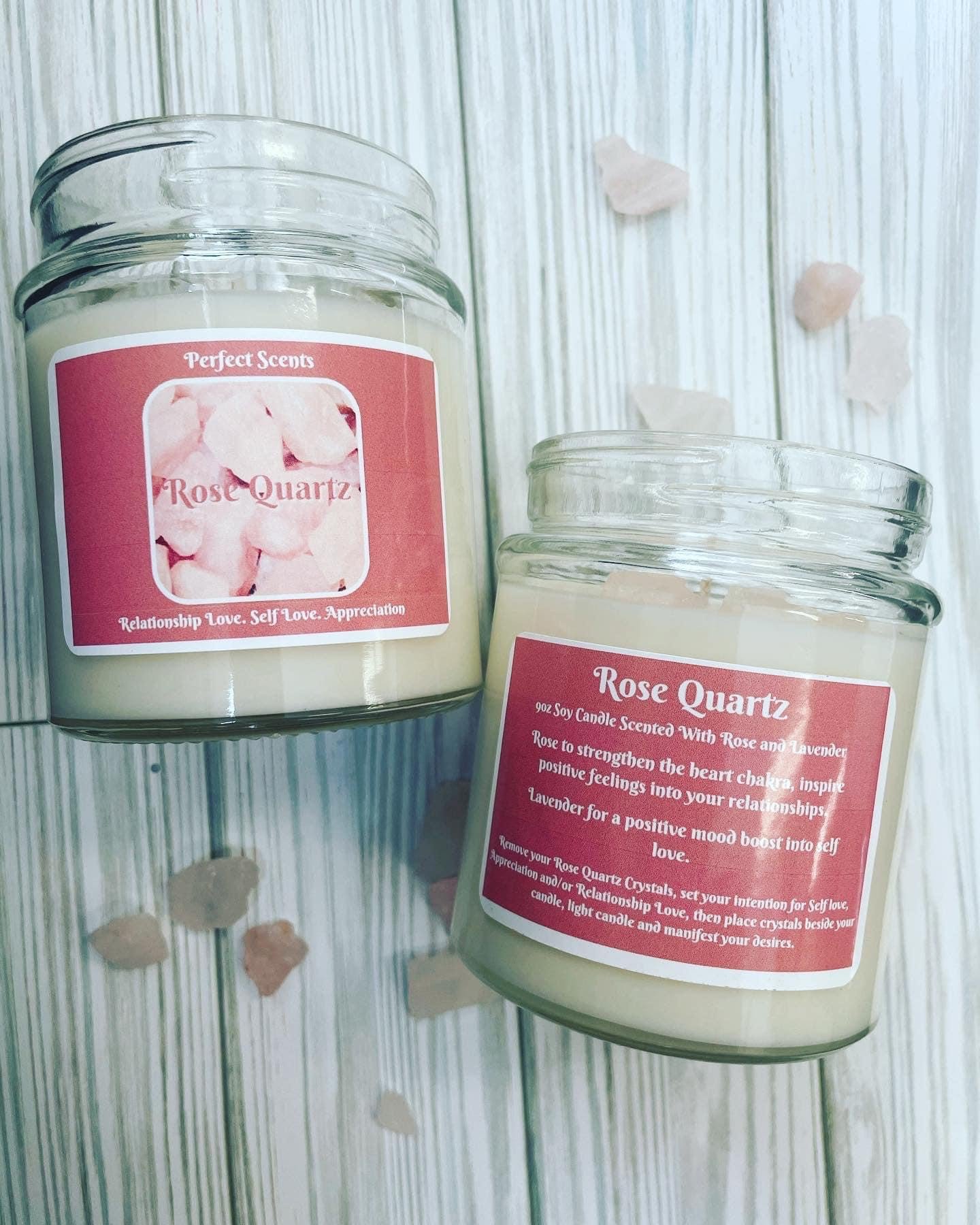 Rose Quartz Crystal Candle