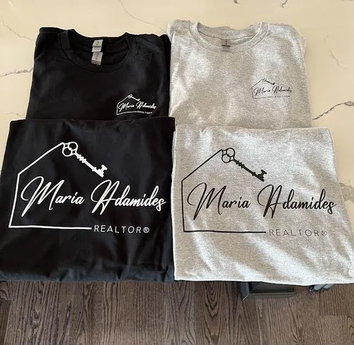 Custom Apparel! Maria Adamides! 2 Colors Front and Back T Shirts and Hoodies!