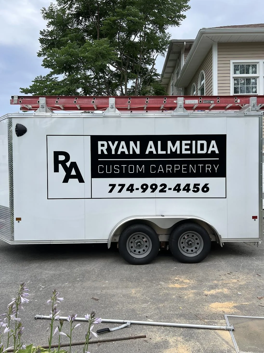 Double Sided & Rear Black & White Display complete with High Performance Vinyl for Ryan Almeida Custom Carpentry.