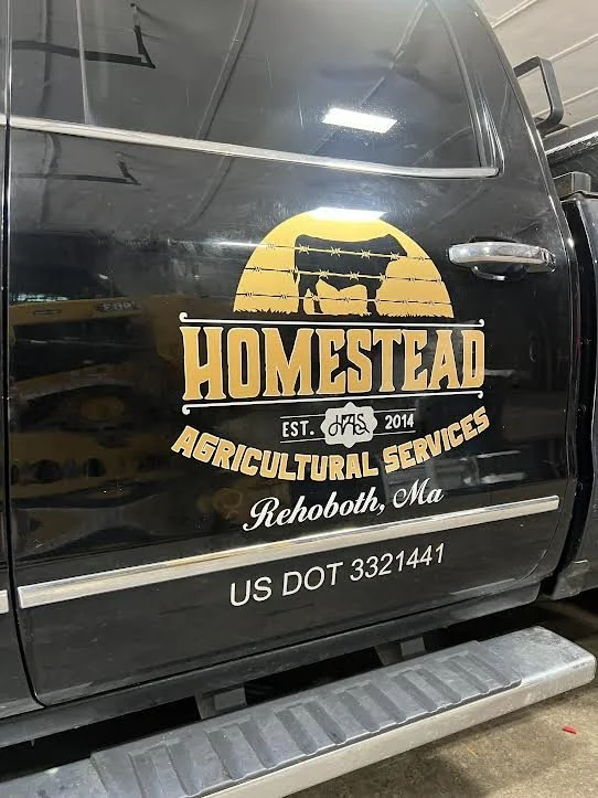 Premium Silver and Gold Metallic Vinyl for Homestead Agricultural Services!!