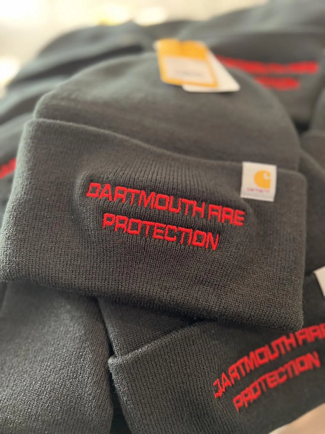 Custom Carhartt Beanies Embroidered for Dartmouth Fire Protection