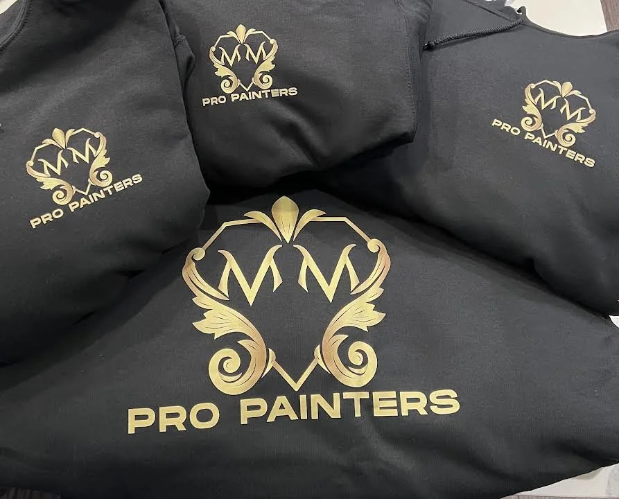 High end looking apparel branding for this great team.  Printed Gold display!