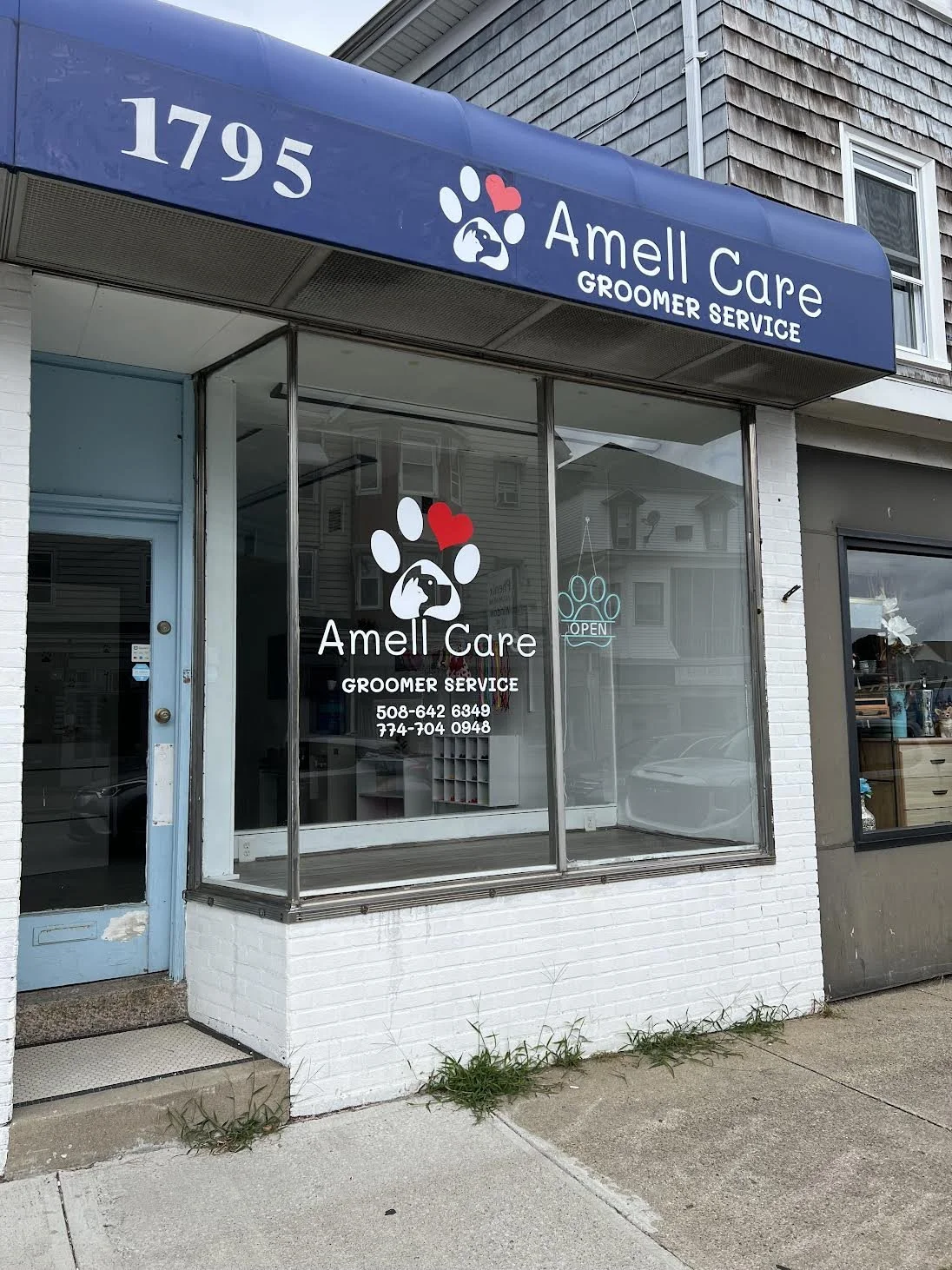 Storefront Glass Decals and new Logo display on Existing Awning