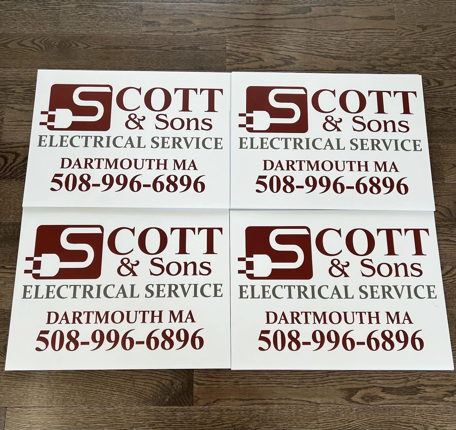 Double Sided Site Signs for Scott & Sons Electrical Service!!