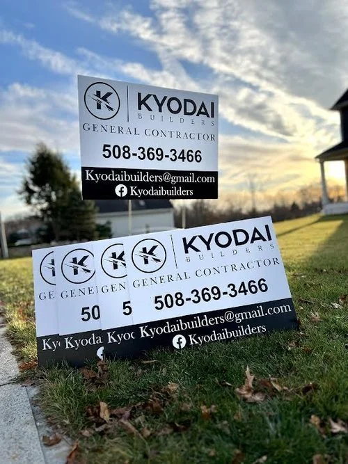 Clean Black and White Printed Site Signs