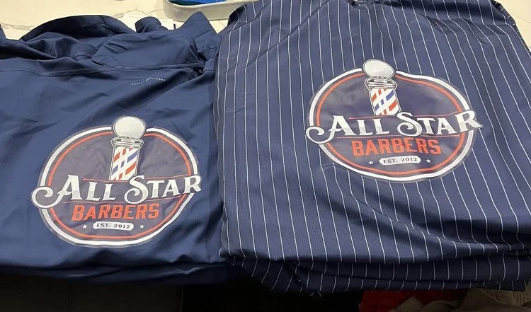 Custom Apparel! New Smocks and Capes for All Star Barbers in Fall River!