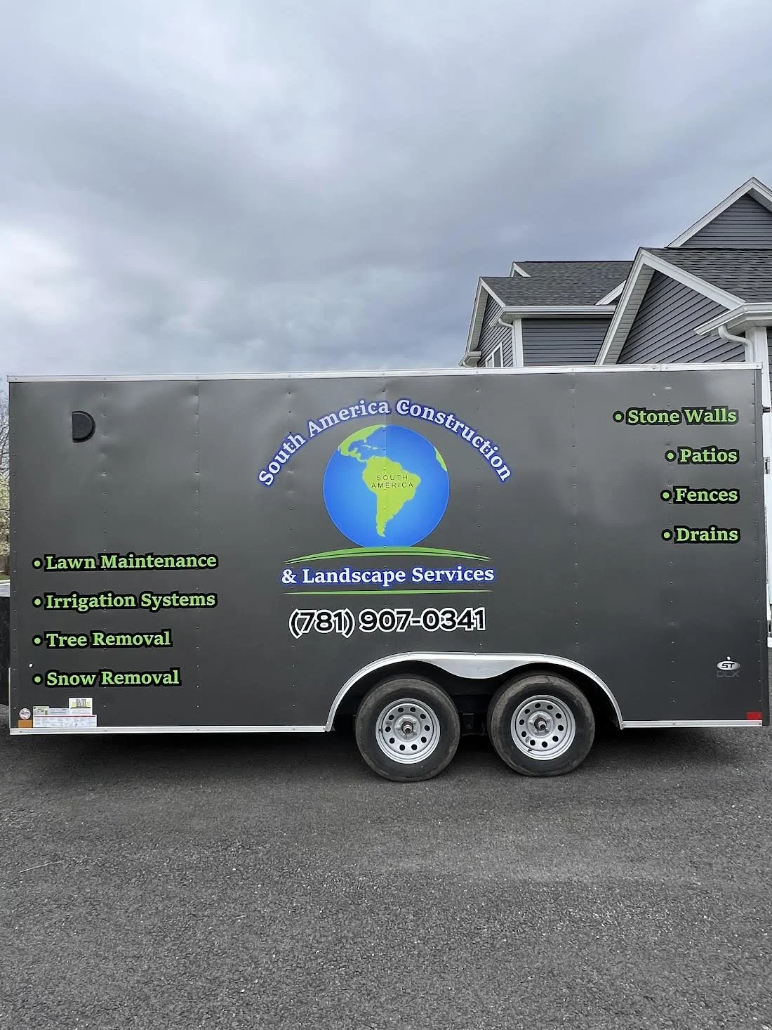 16' Trailer Complete with Digitally Printed Logo, High Performance Black, White, and Grass Green!