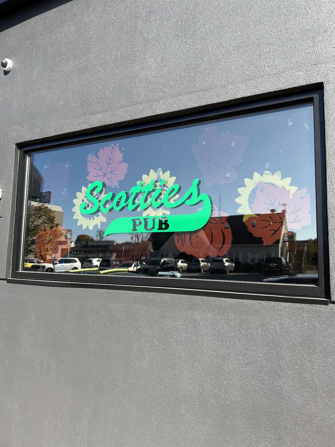 New Displays for 13 Windows for Scotties Pub with Premium Cast Police Green Vinyl!