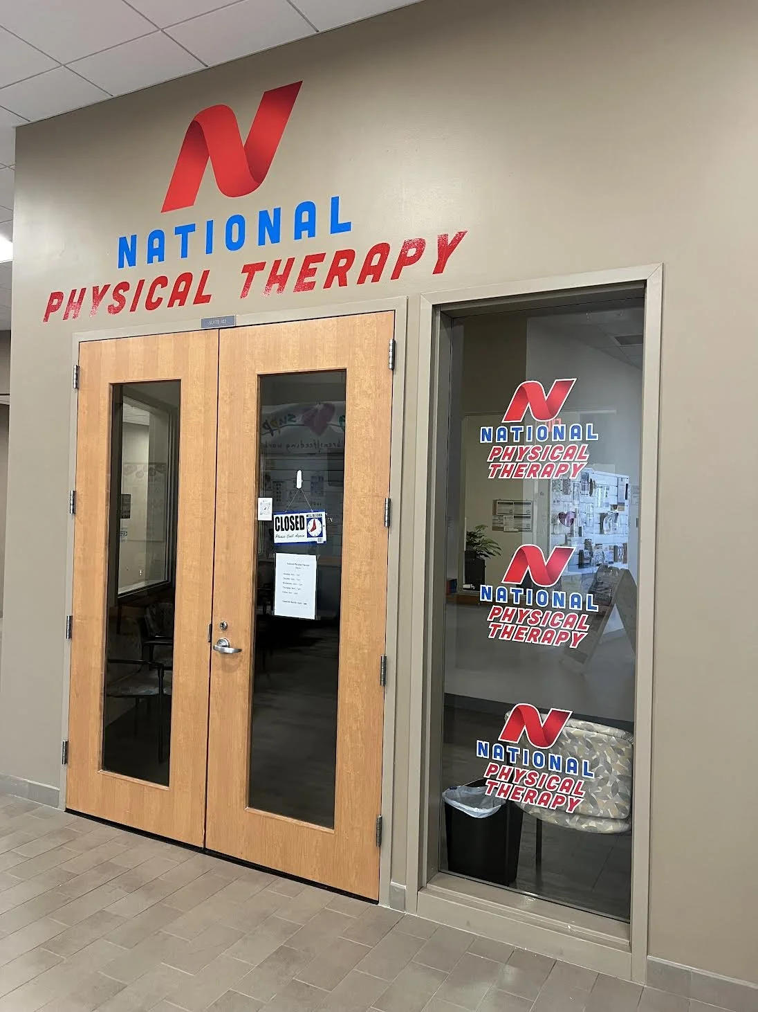 National Physical Therapy Rebranded their logo and all displays located at their Fall River Facility.