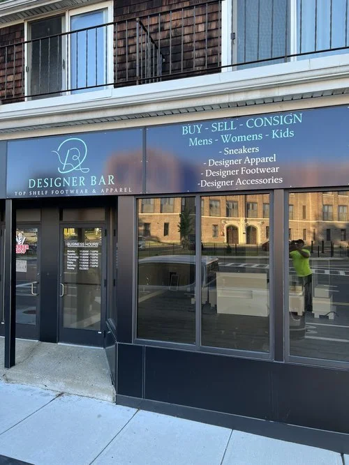4 full coverage digitally printed sign panels installed at this beautiful storefront in Taunton, MA for Designer Bar!!