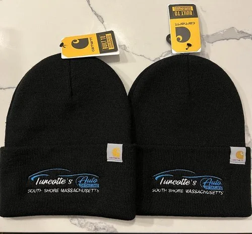 Custom Apparel! Another set of Carhartt Beanies complete for Turcottes Auto Detailing.