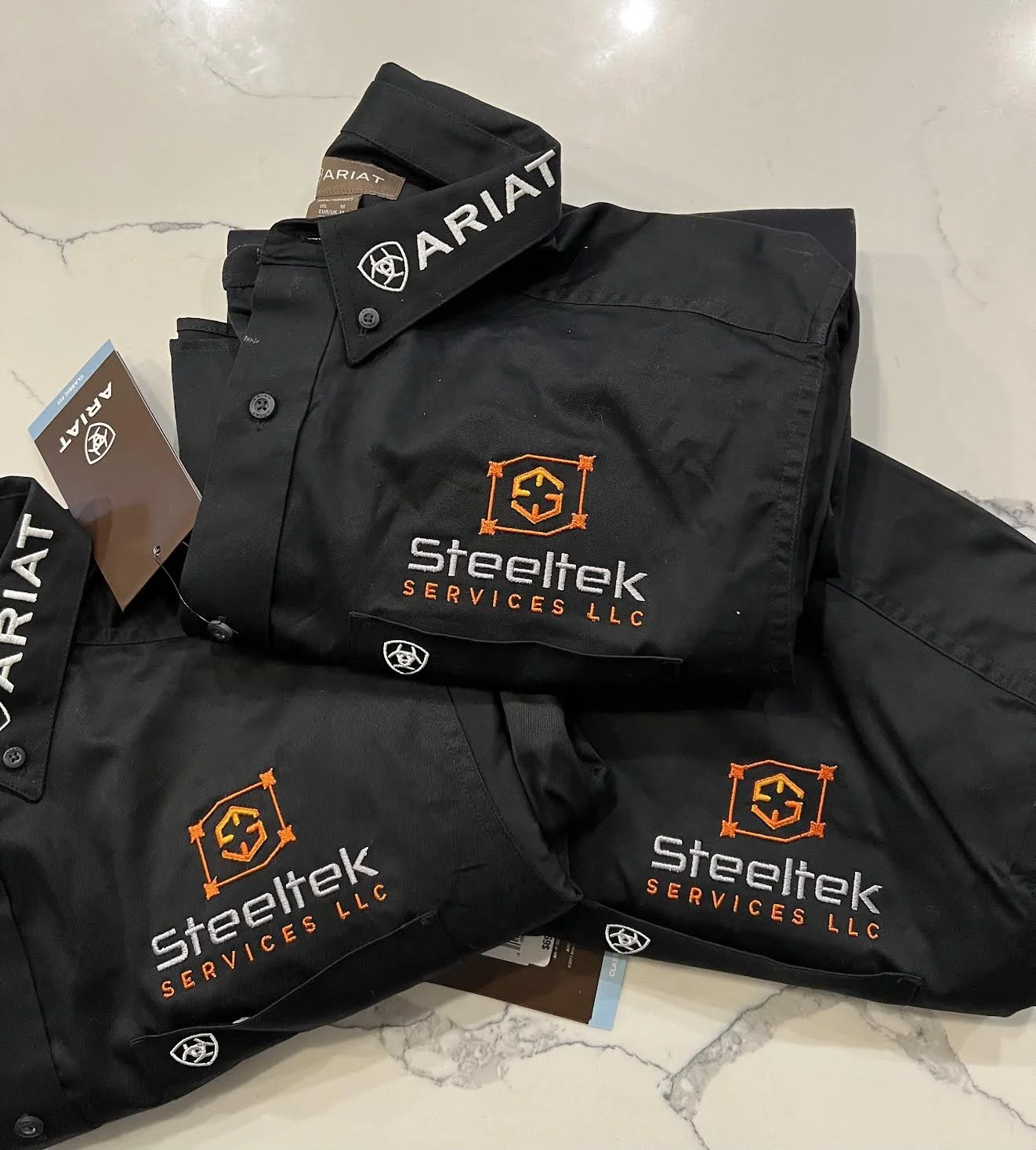 Custom Embroidered Welding Shirts for SteelTek Services LLC