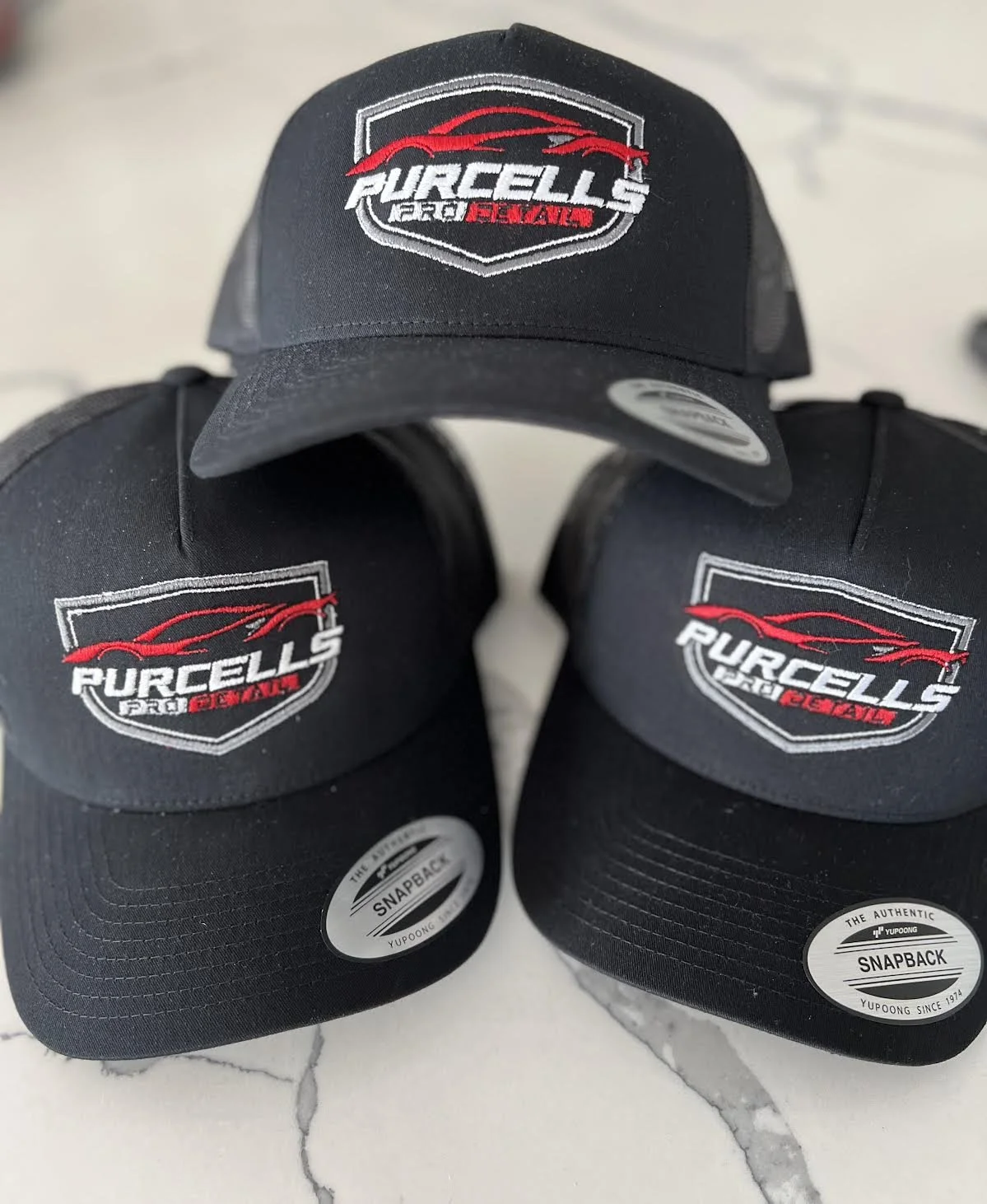 Embroidered Hats for Purcells Auto Detailing!