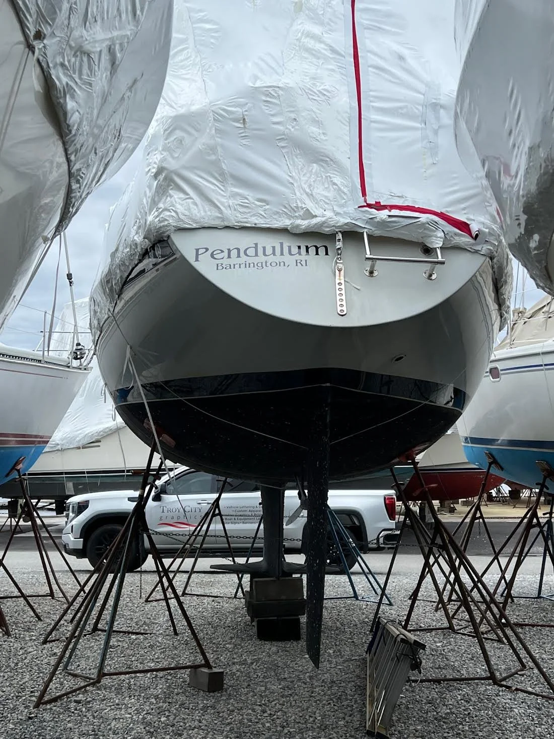 Navy Blue High Performance Vinyl for Pendulum at Borden Light Marina!