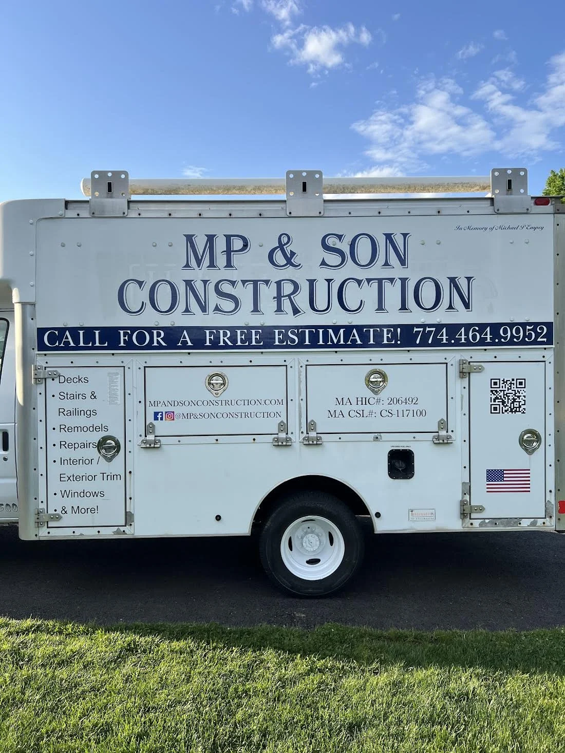 Utility Box Truck Complete on all Sides with High Performance Cast Vinyls & Digitally Printed QR Codes / Flags!