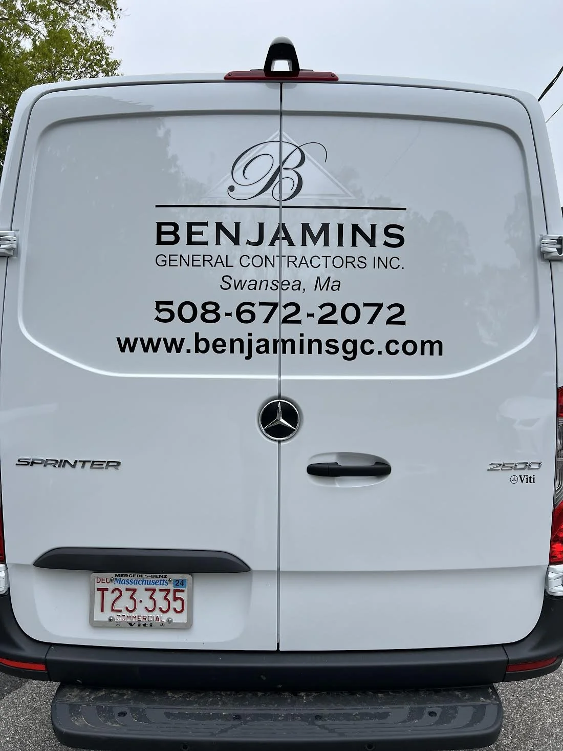 Rear Complete image for Benjamin Construction with their signature Silver Metallic Vinyl!