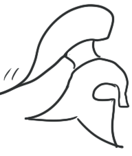 Line drawing of a person with a towel on their head and a face mask, possibly in a spa or beauty treatment setting.