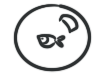 Simple black and white smiley face icon with sunglasses
