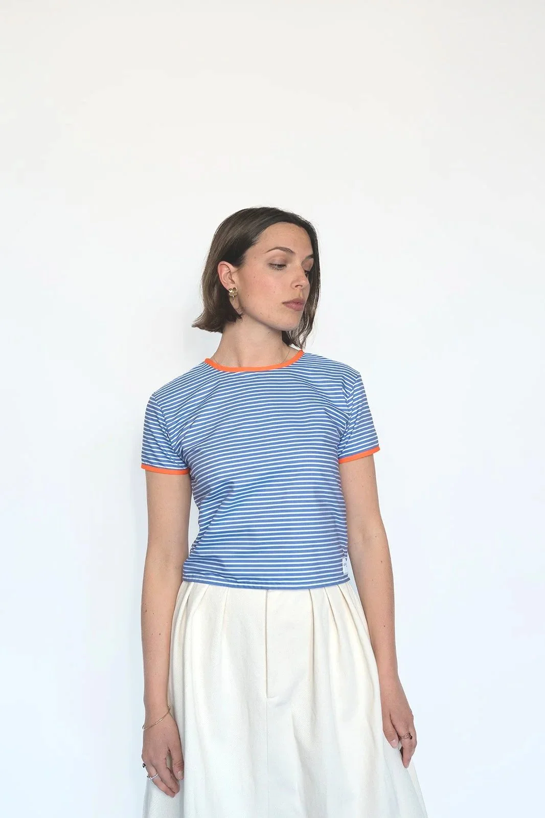 T-shirt Pitchoune à Rayures Bleu