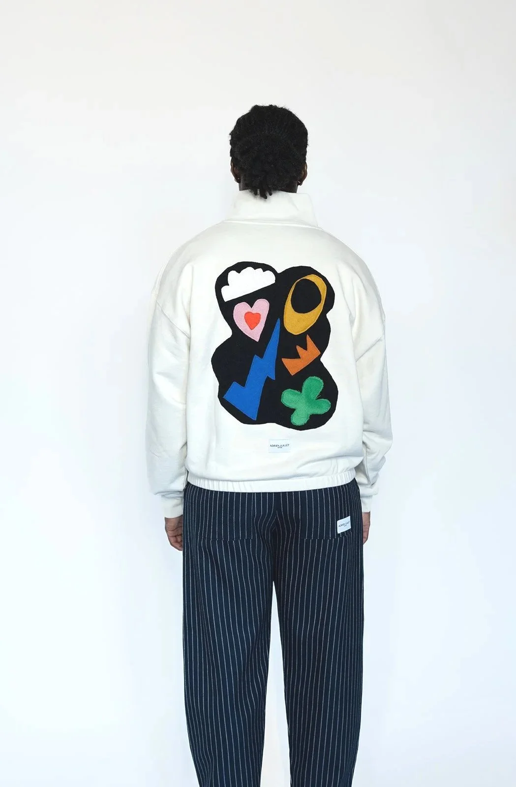 Sweat Col Camionneur Blanc Cassé