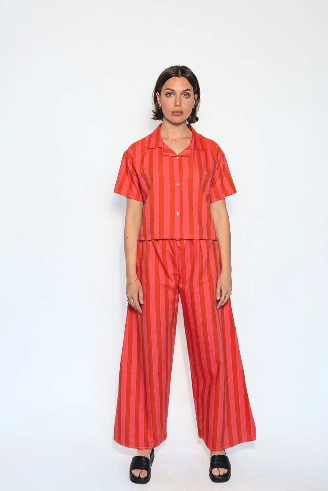 Pantalon Palazzo à Rayures