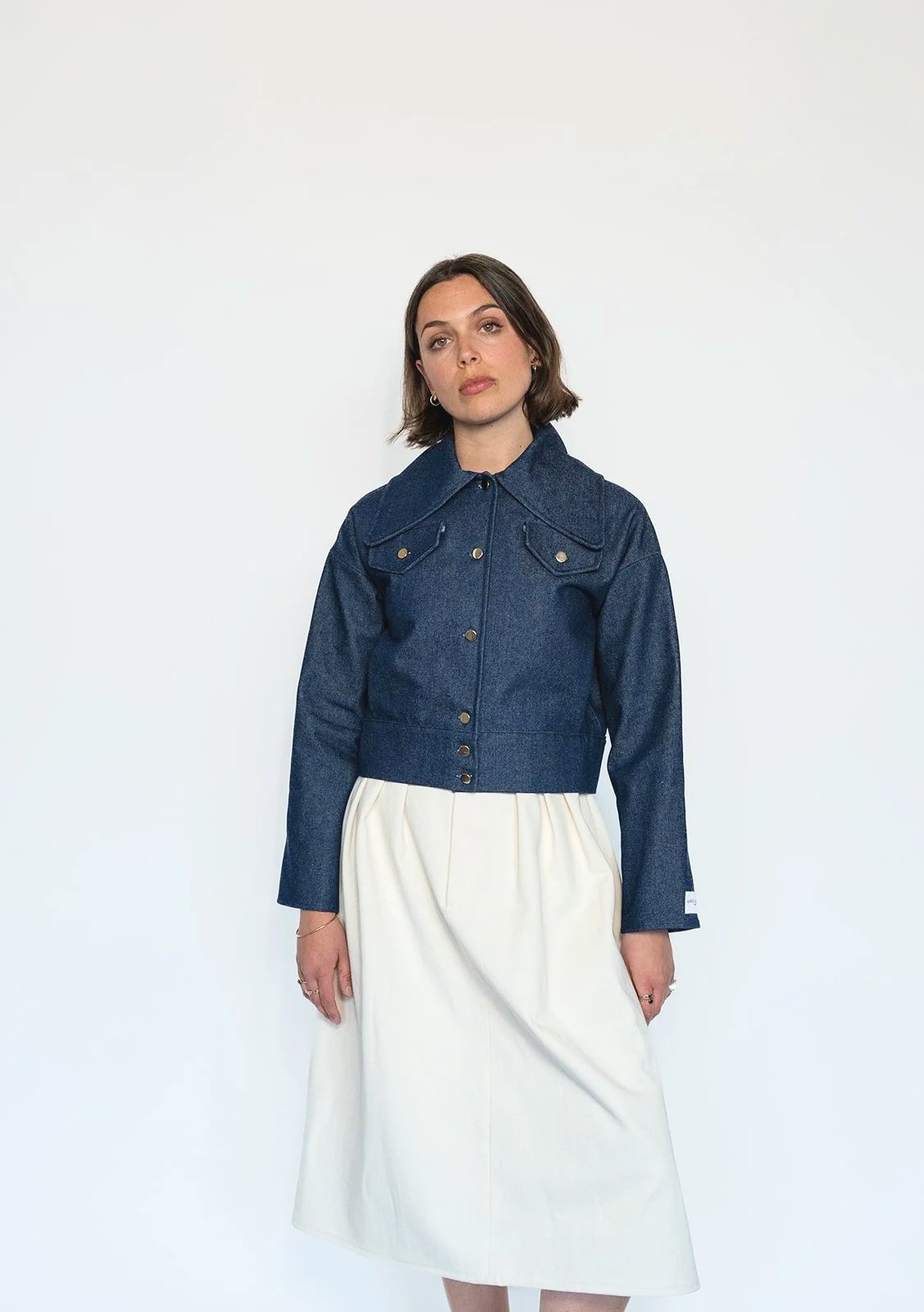Veste Grand Col en Denim Brut