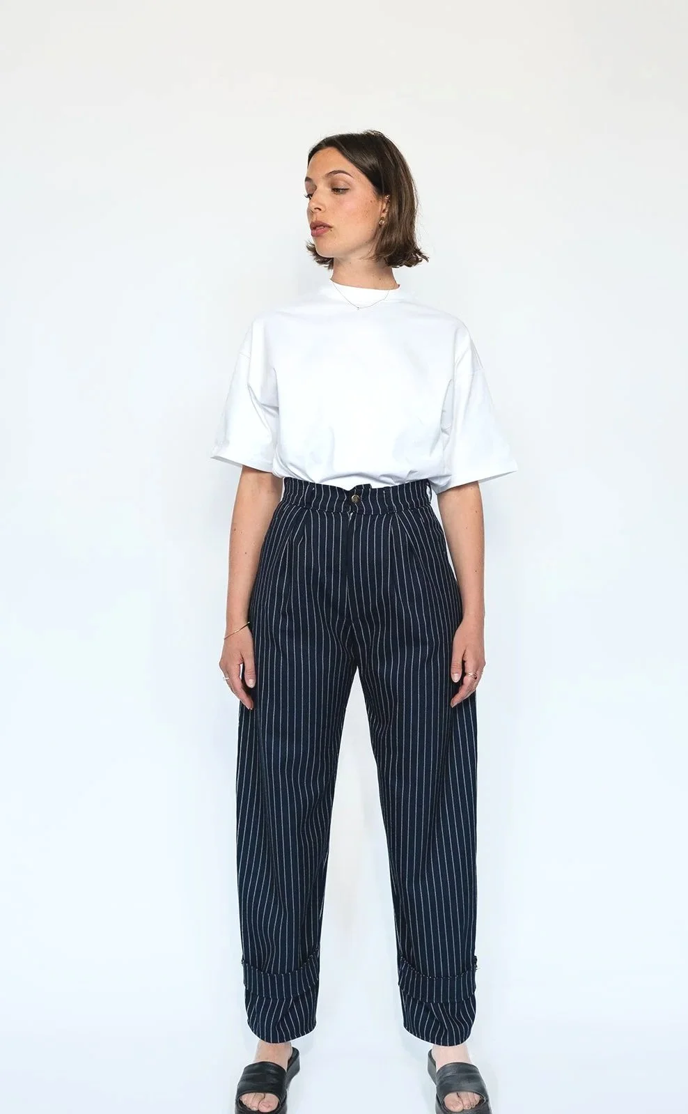 Pantalon Signature Resserré à Rayures