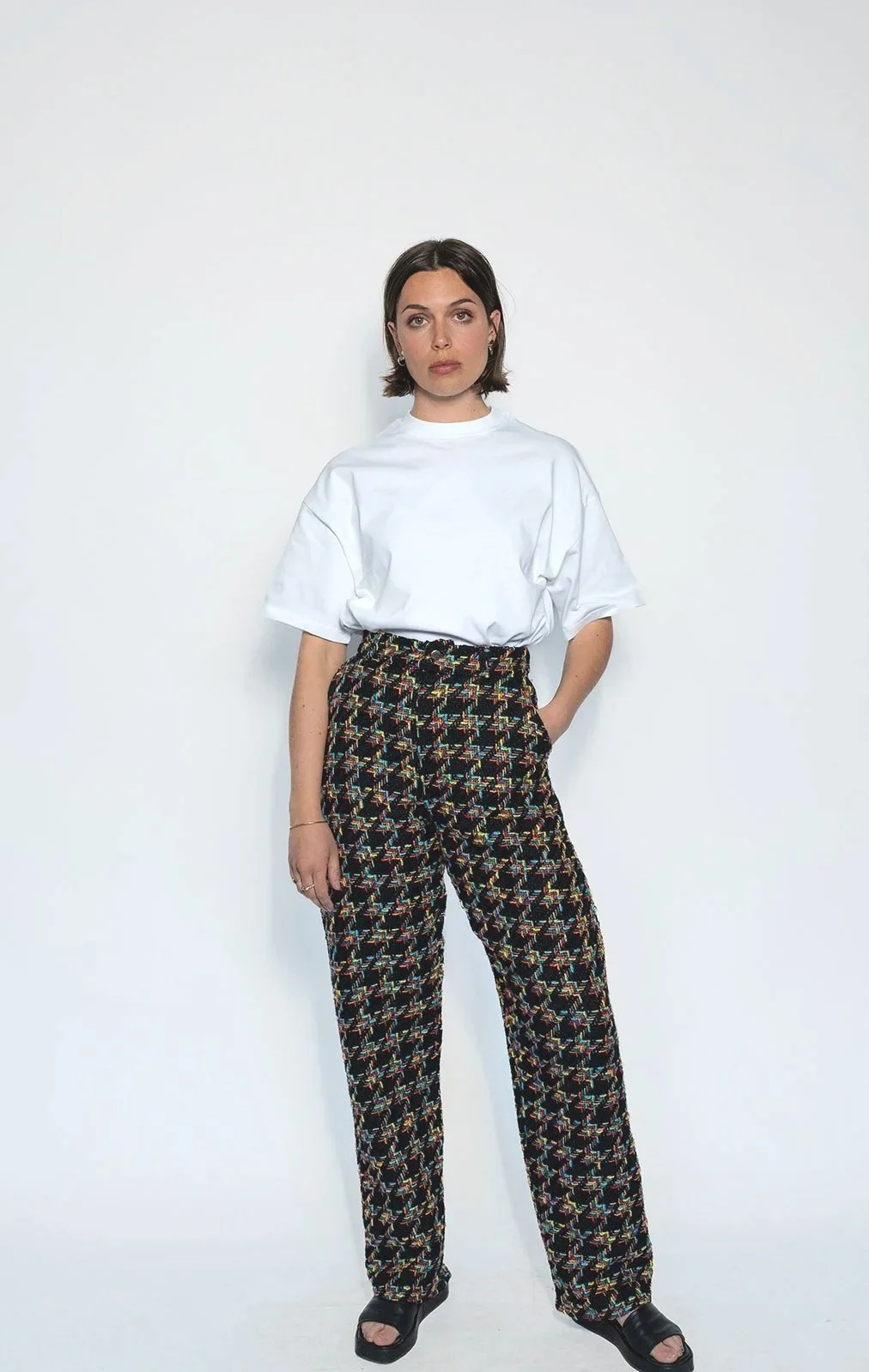 Pantalon en Tweed Noir