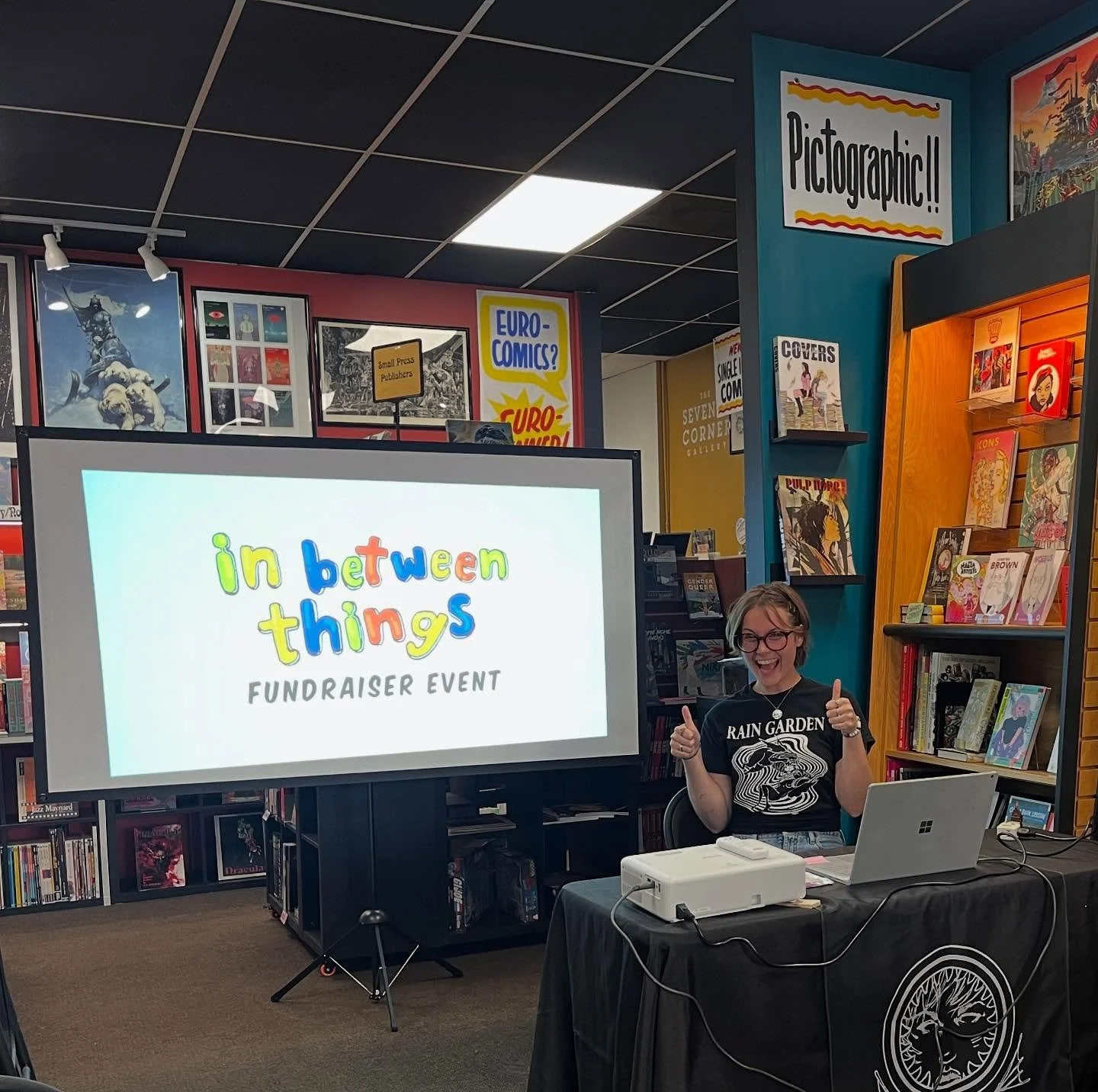 In Between Things fundraiser reading at Howling Pages was such a success!!! 

What a wonderful evening full of great people. I&rsquo;m so thrilled to see this project coming together, thank you to everyone who helped us raise money last night!!

We c