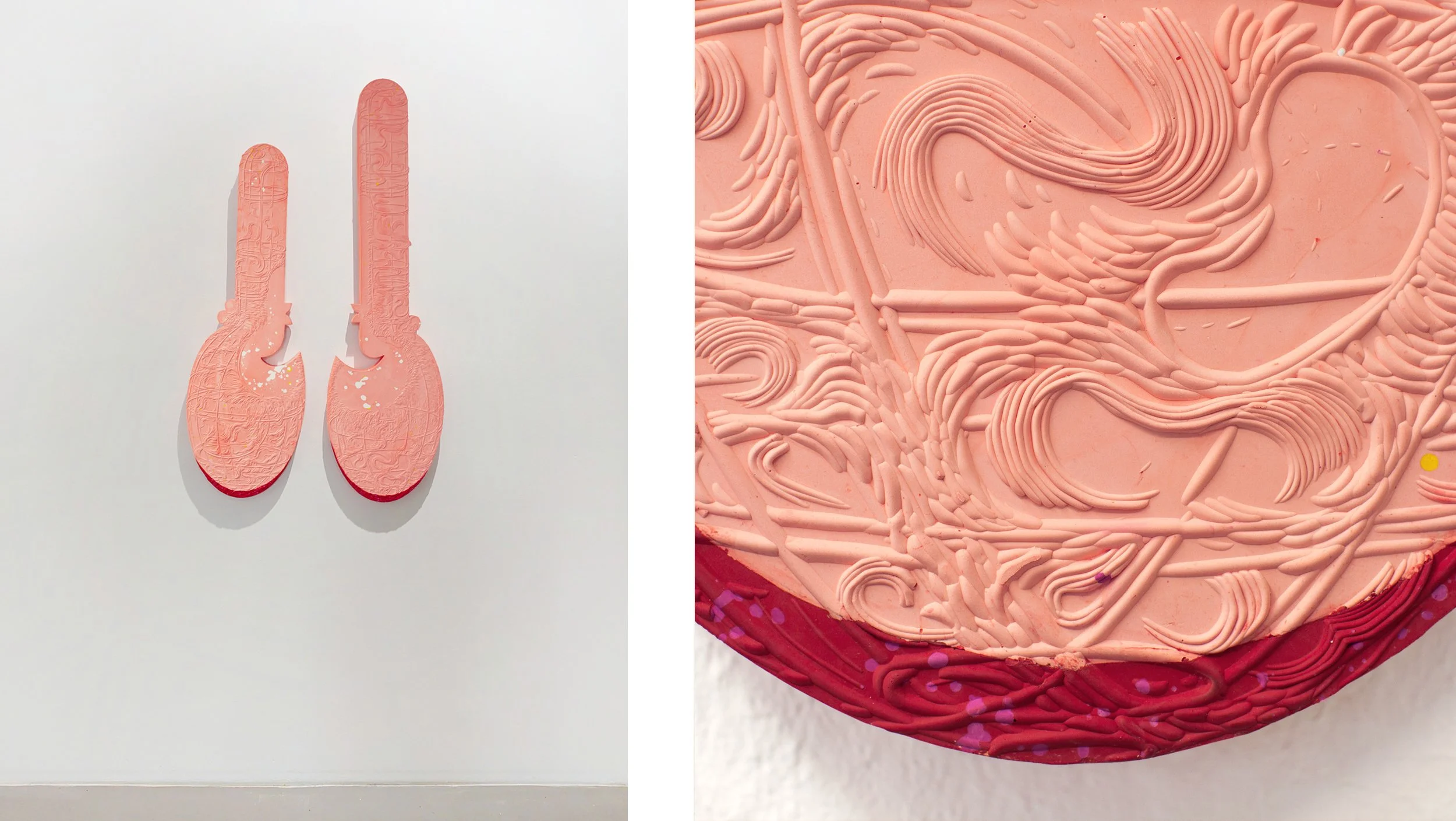  Ghost Note IIII, 2025, ceramic and pigments, 130x78x4cm