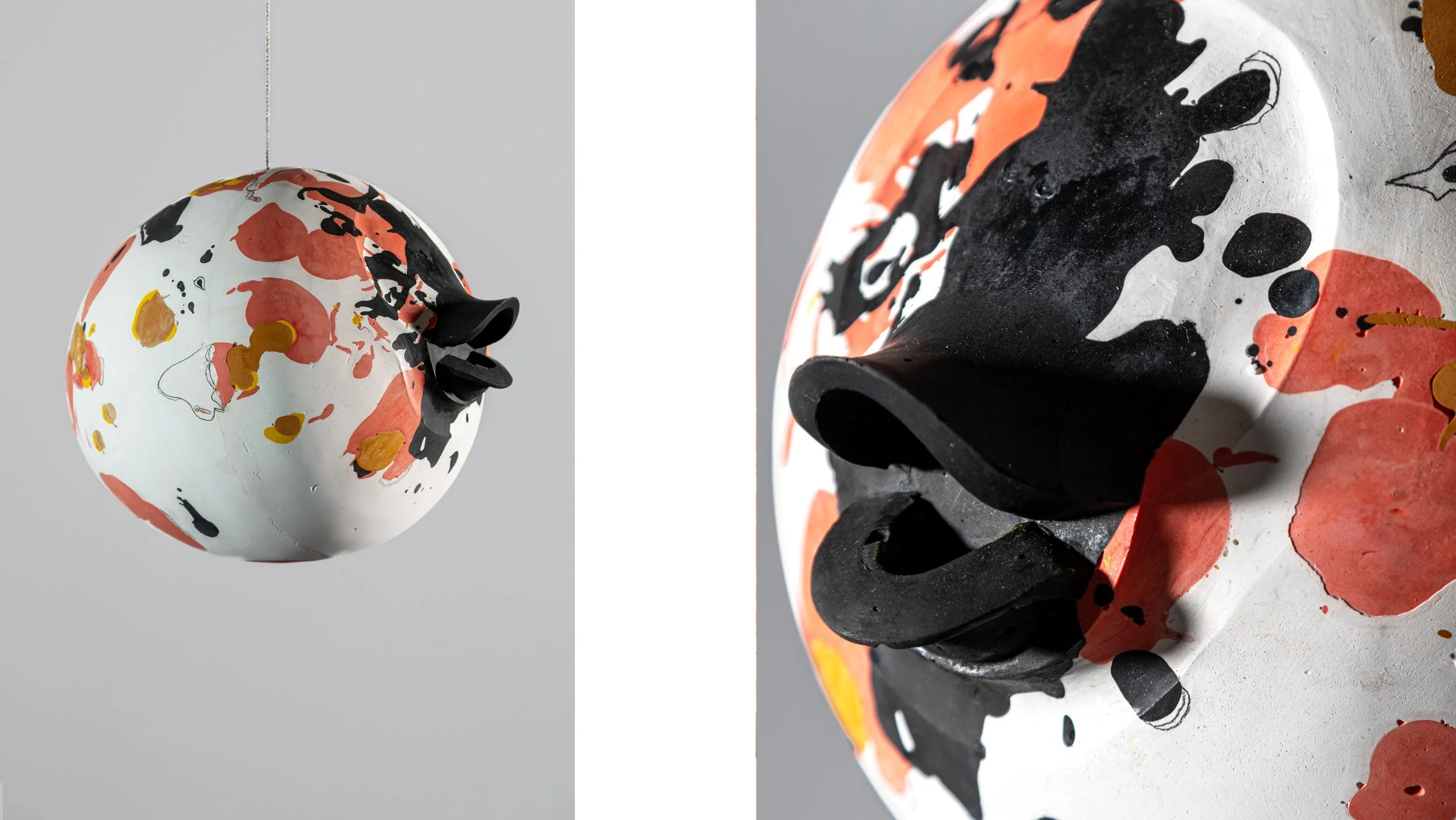 Anser Anser 5, 2025, liquid ceramics and pigment., 21 x 22 x 28 cm