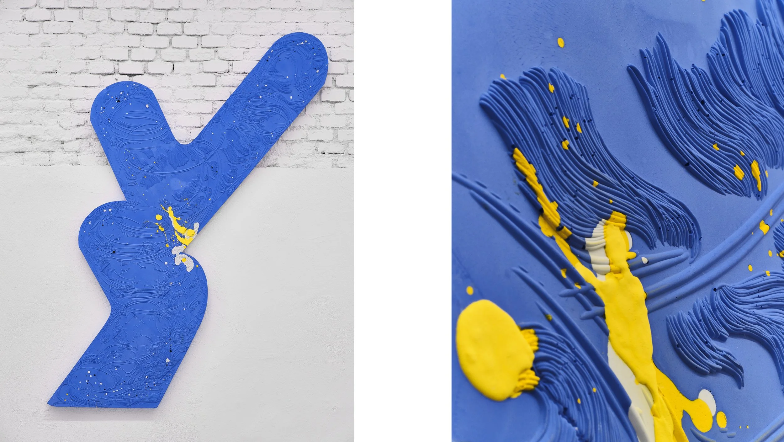 Ghost Note I, 2024, ceramic and pigments, 183x137x4cm, Marc Bibiloni Gallery Madrid, Foto: Juan Borgognoni